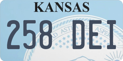 KS license plate 258DEI