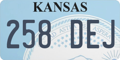 KS license plate 258DEJ