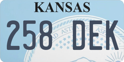 KS license plate 258DEK