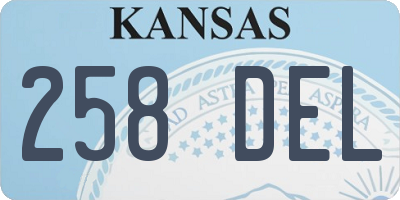 KS license plate 258DEL
