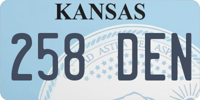 KS license plate 258DEN