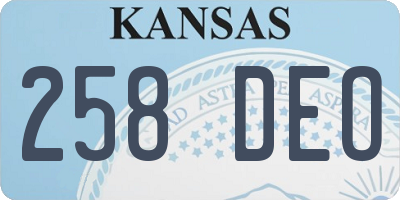 KS license plate 258DEO