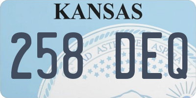 KS license plate 258DEQ