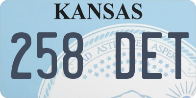 KS license plate 258DET