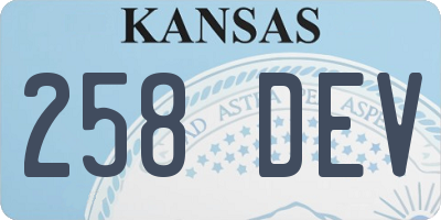 KS license plate 258DEV