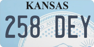 KS license plate 258DEY