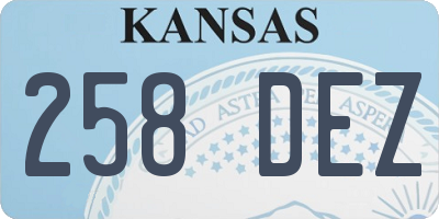 KS license plate 258DEZ