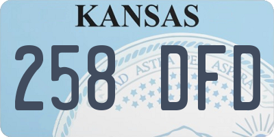 KS license plate 258DFD