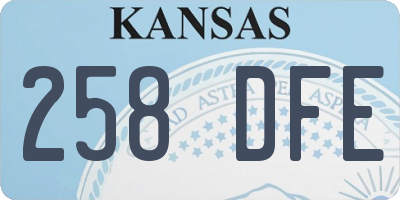 KS license plate 258DFE