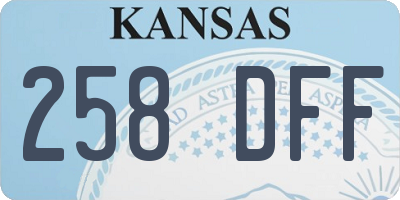 KS license plate 258DFF