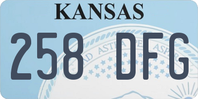 KS license plate 258DFG