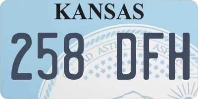 KS license plate 258DFH