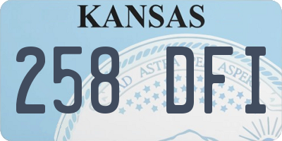 KS license plate 258DFI