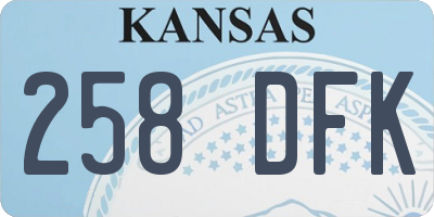 KS license plate 258DFK