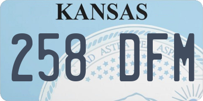KS license plate 258DFM