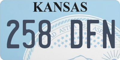 KS license plate 258DFN