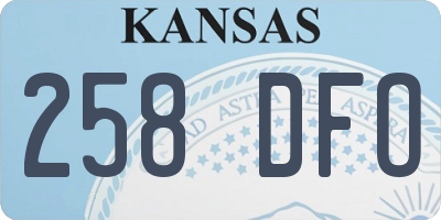 KS license plate 258DFO