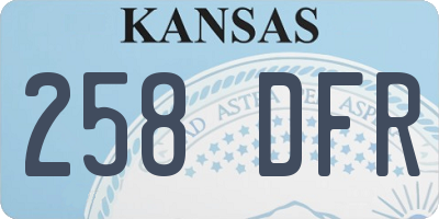 KS license plate 258DFR