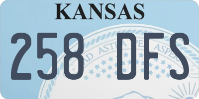 KS license plate 258DFS