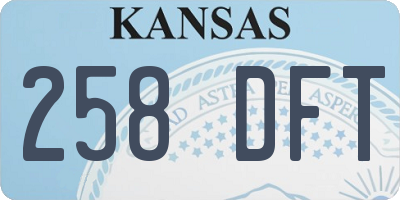 KS license plate 258DFT