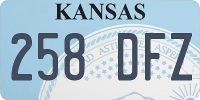 KS license plate 258DFZ