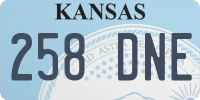 KS license plate 258DNE