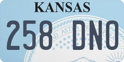 KS license plate 258DNO