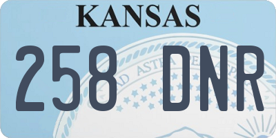 KS license plate 258DNR