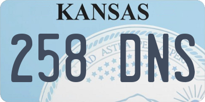 KS license plate 258DNS