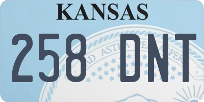KS license plate 258DNT