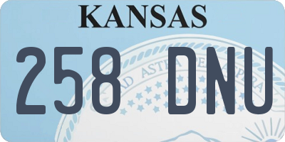 KS license plate 258DNU