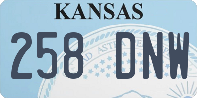 KS license plate 258DNW