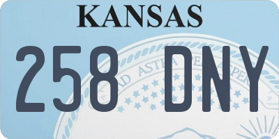 KS license plate 258DNY