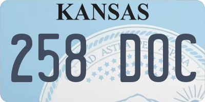 KS license plate 258DOC
