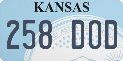 KS license plate 258DOD