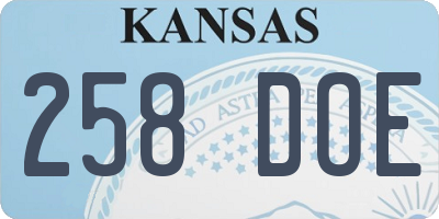 KS license plate 258DOE