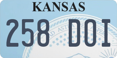KS license plate 258DOI
