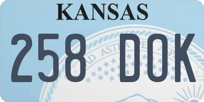 KS license plate 258DOK