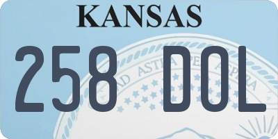 KS license plate 258DOL