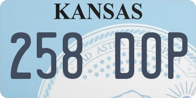KS license plate 258DOP