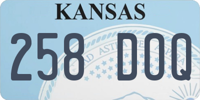 KS license plate 258DOQ