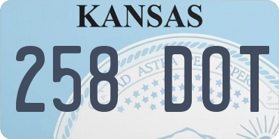 KS license plate 258DOT