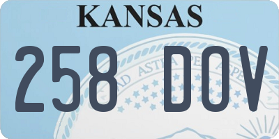KS license plate 258DOV