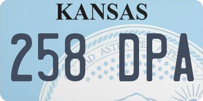 KS license plate 258DPA