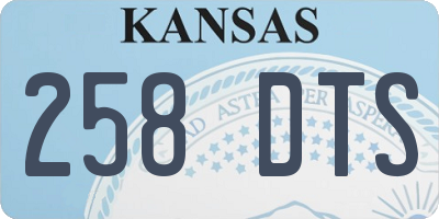 KS license plate 258DTS