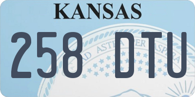 KS license plate 258DTU
