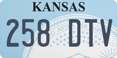 KS license plate 258DTV