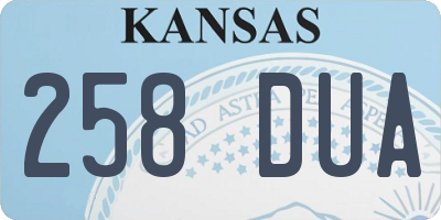 KS license plate 258DUA