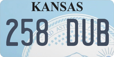 KS license plate 258DUB