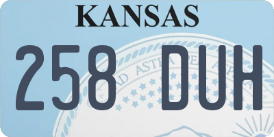 KS license plate 258DUH